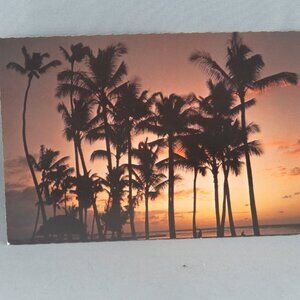 Share Vintage Postcard - Waikiki Beach Sunset - Postcards Hawaii